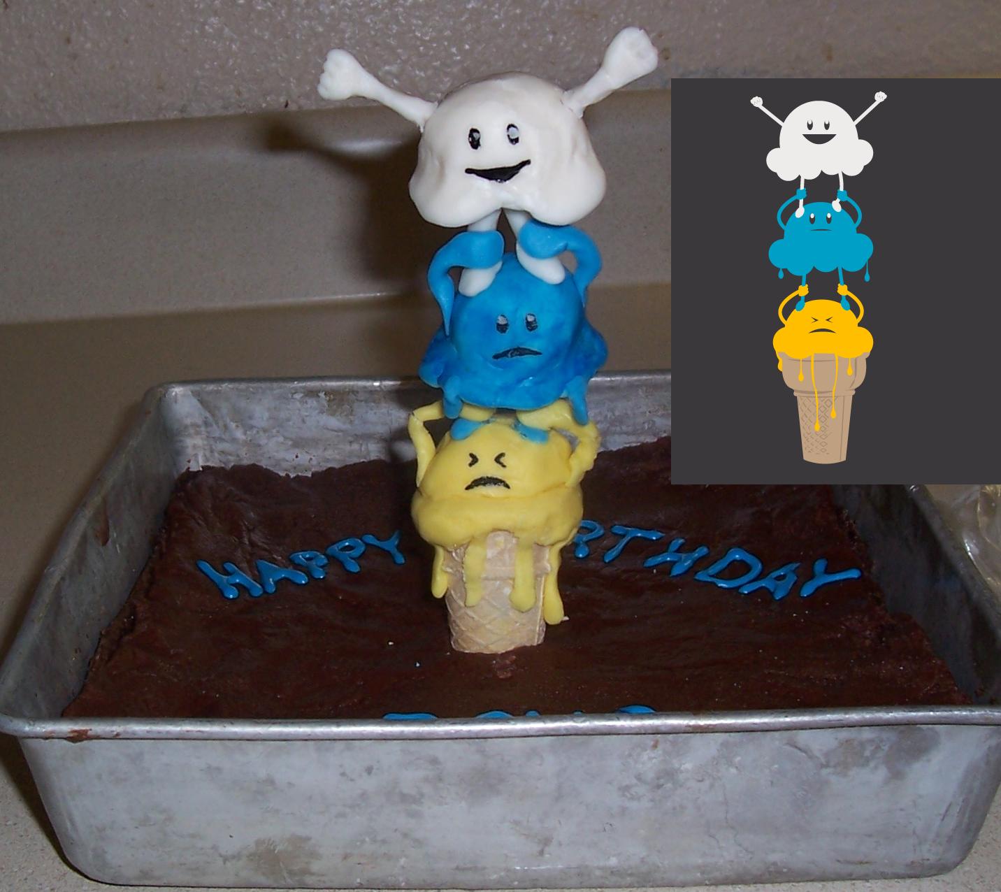 Ice Cream Cheerleading Stunt cake