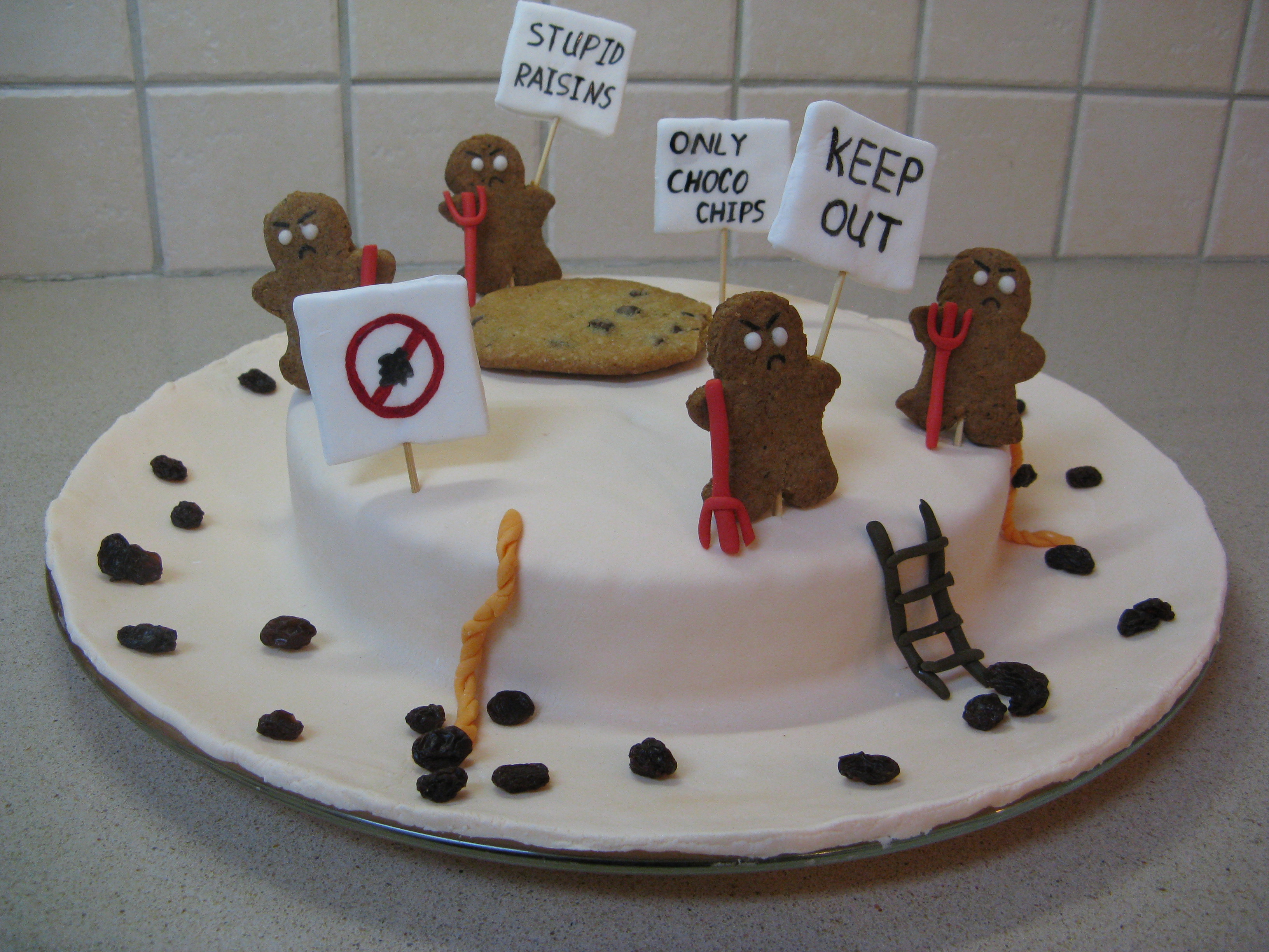 Stupid raisins, stay out of my cookies cake