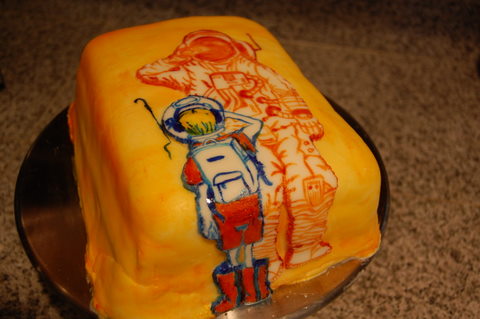 A Spaceboy Retrospective cake