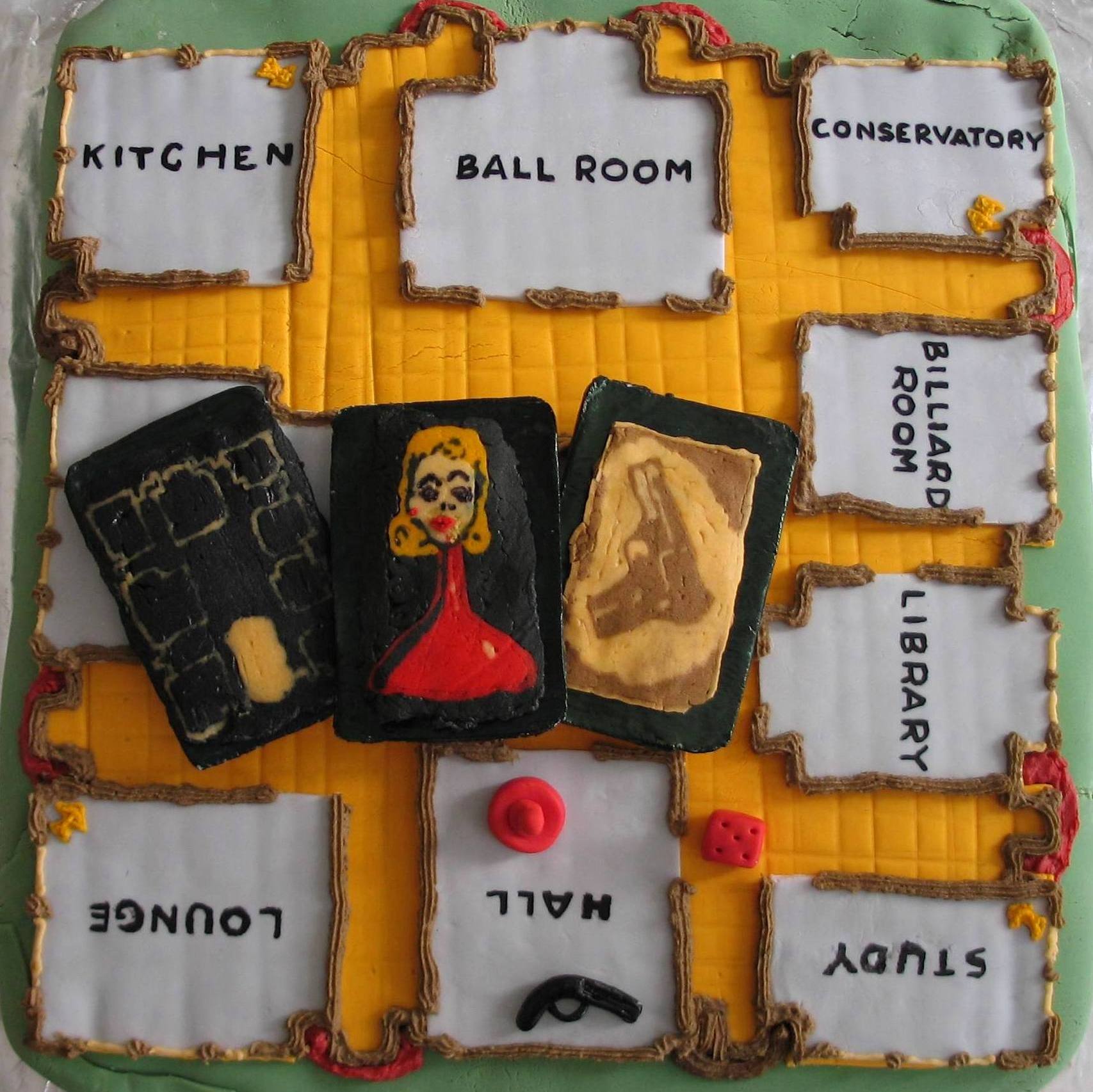 Miss Scarlet in the Hall with a Revolver cake