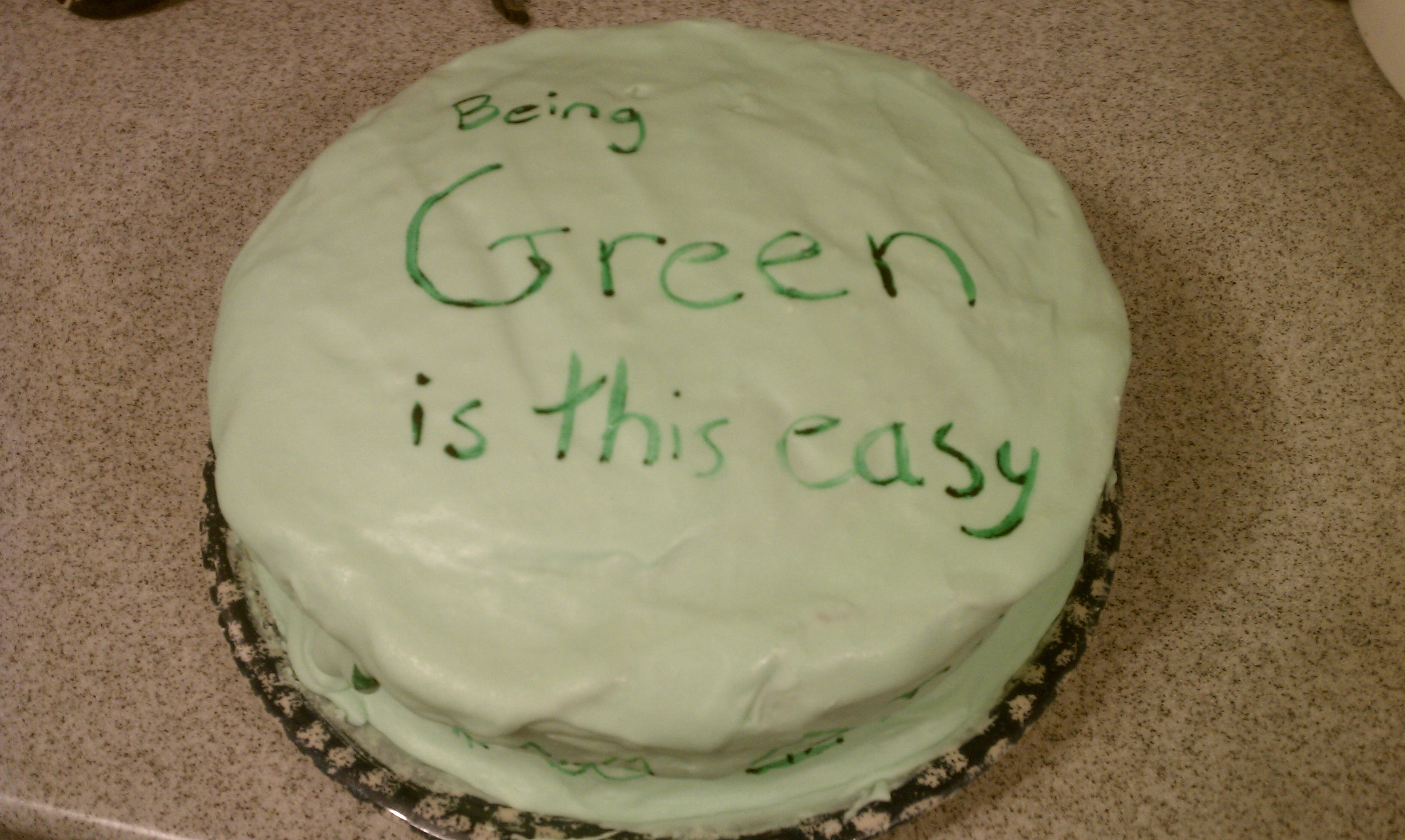 It's this easy being green. cake