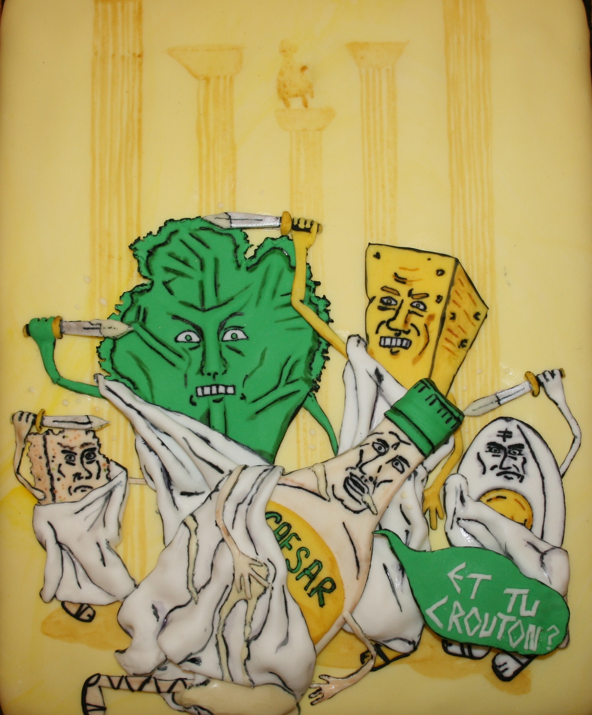 Et Tu, Crouton? (The Assassination of Caesar Dressing) cake