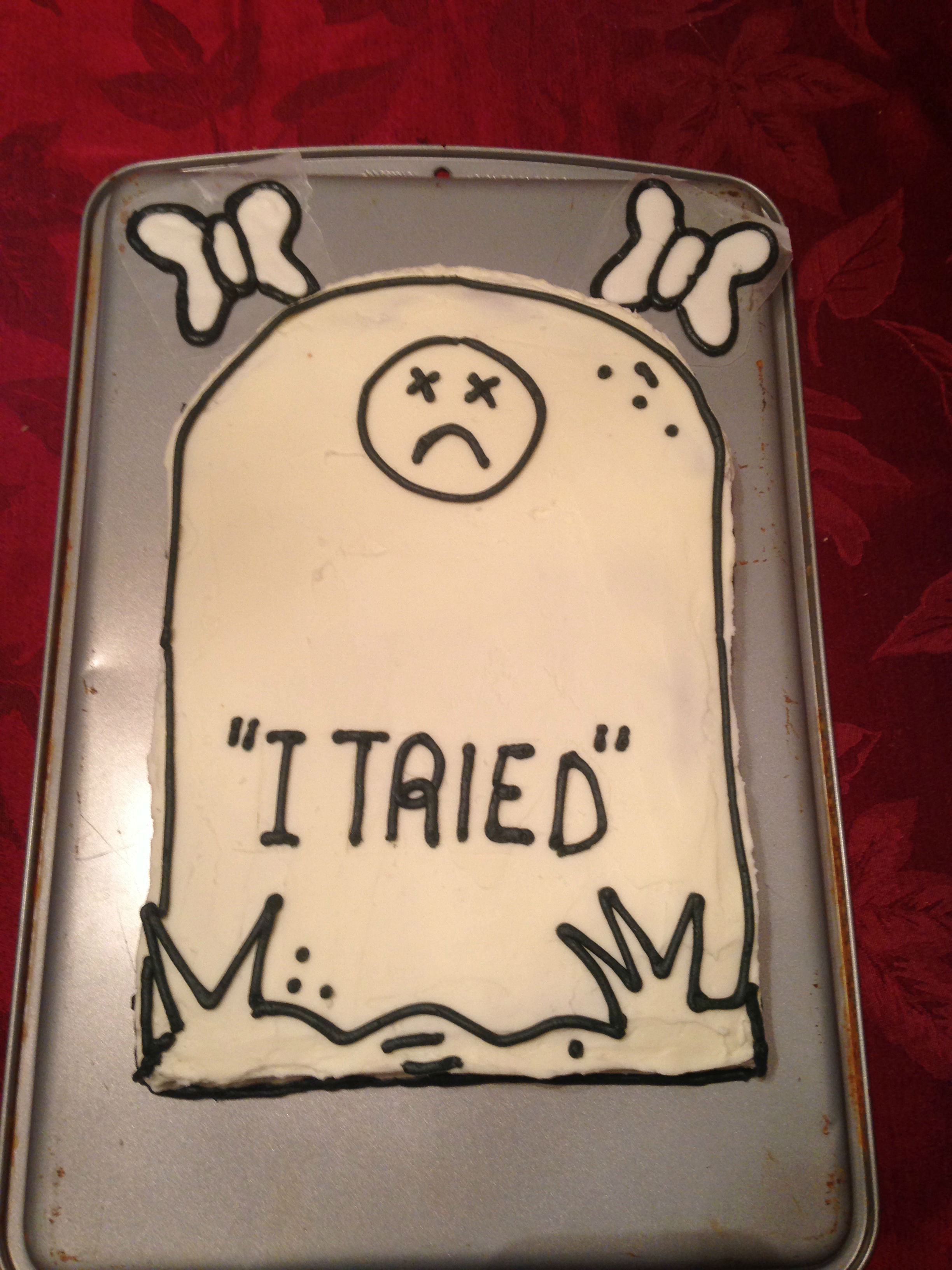Die Trying cake by Kathryn Farrell