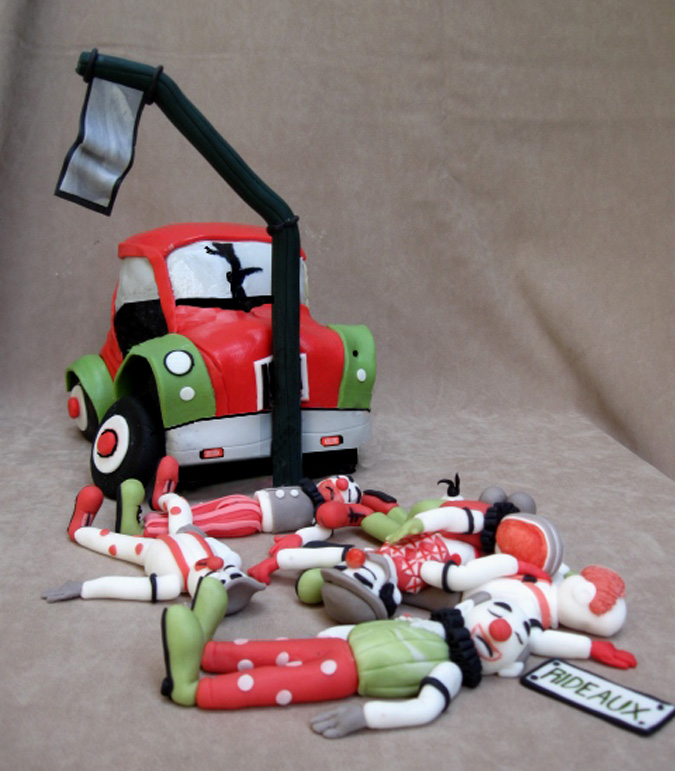 Clown Car Crash cake