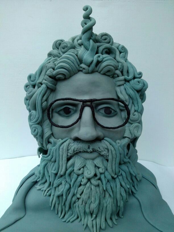 Hipster Zeus Guys Pima Baseball Tee cake